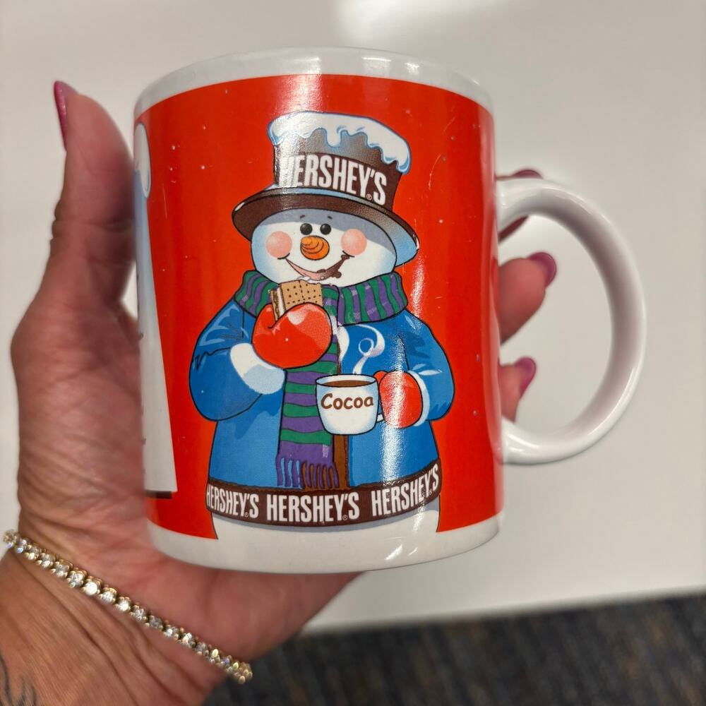 Hershey’s Hot Cocoa Mug Snowman S’mores Recipe Vintage Cup Christmas Winter